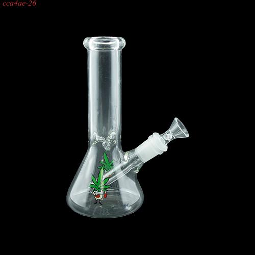 1pcs 8" Glass Beaker Bong with Decal on the Base