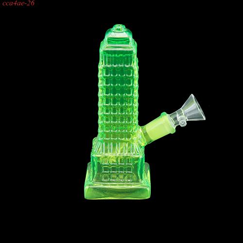 6" Colored Empire State Building Glass Bong Water Pipe