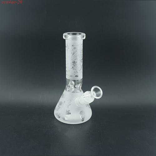 1pcs 8" Frosted Sandblast Glass Beaker Bong Water Pipe