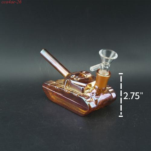Electroplated Tank Bong Water Pipe 2.75" High