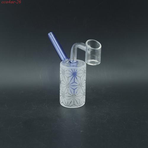 1pc 4.15" Sandblast Cylinder Mini Glass Dab Rig