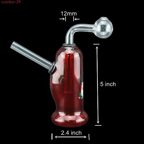 1pc Colored Glass Oil Burner Bubblers with Sticker 5"