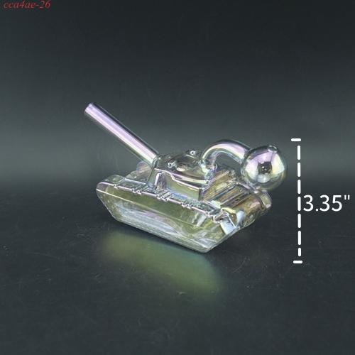1pc Electroplated Tank Glass Oil Bubbler 6" Length