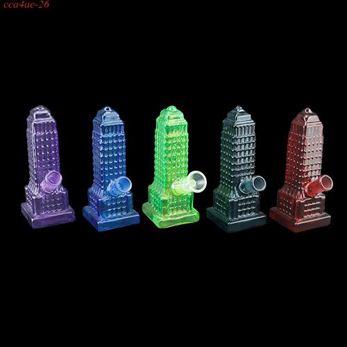 6" Colored Empire State Building Glass Bong Water Pipe