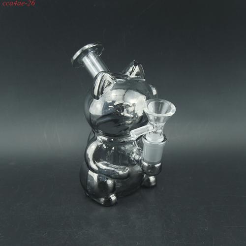 1pc 5" lucky cat glass water pipe
