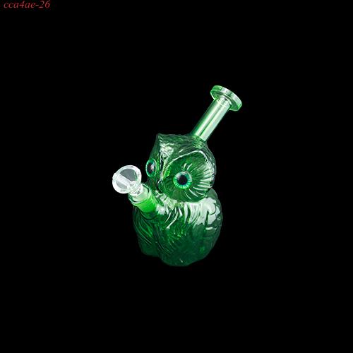 5.7" Colored Owl Glass Water Bong Pipe