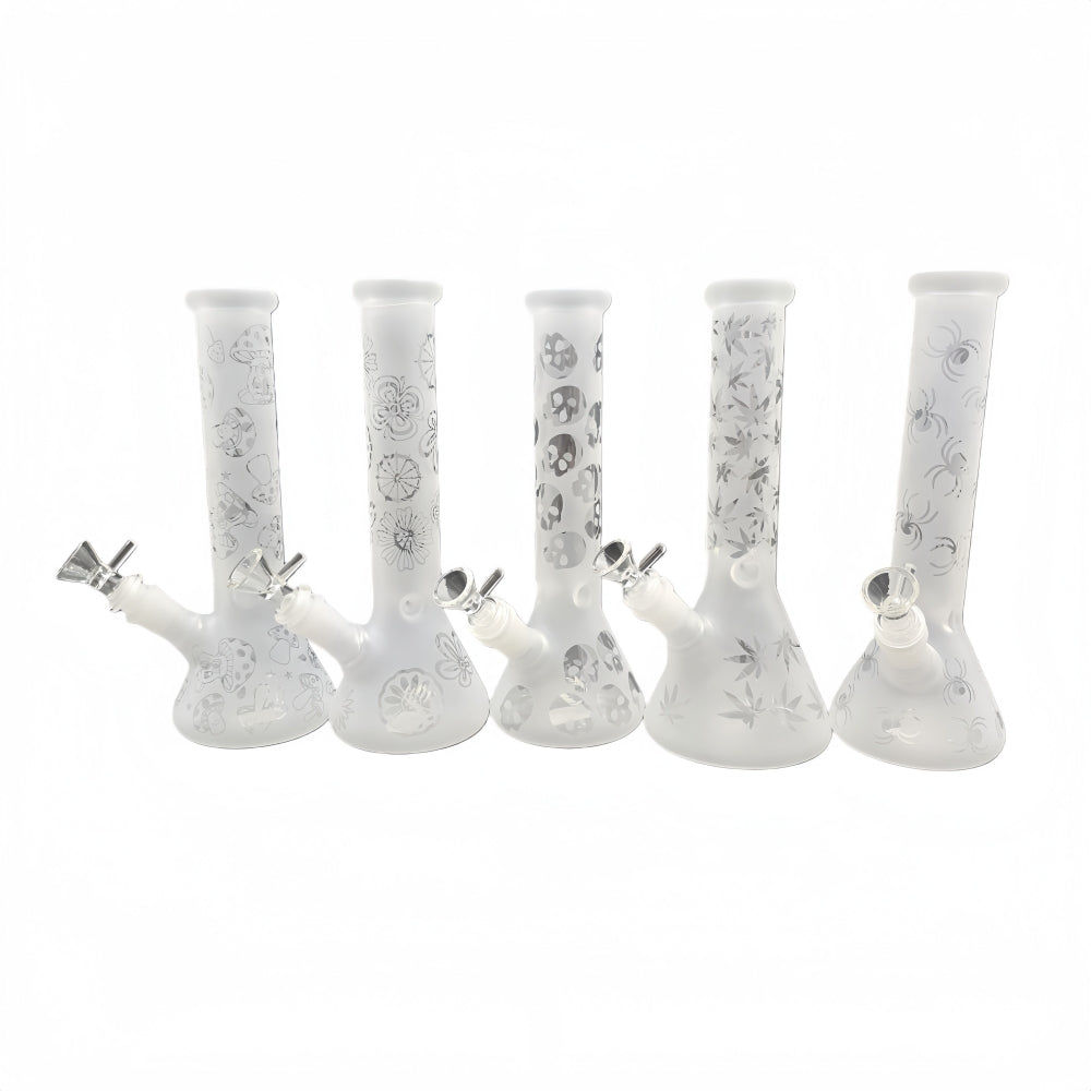 10 Inch Sandblast Glass Beaker Water Pipe