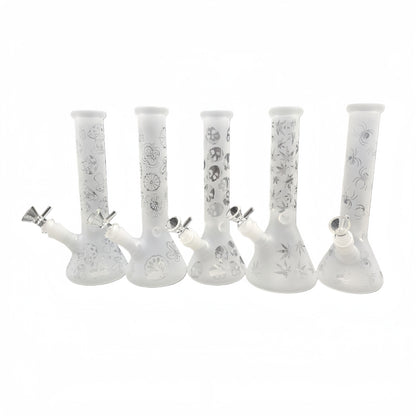 10 Inch Sandblast Glass Beaker Water Pipe