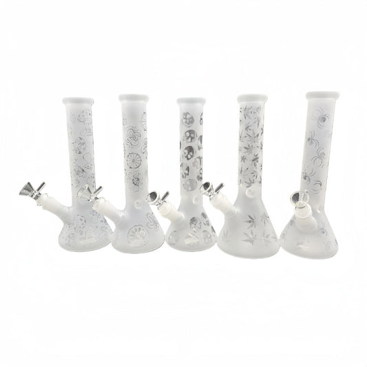 10 Inch Sandblast Glass Beaker Water Pipe
