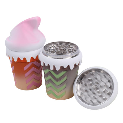 Ice Cream Shape Zinc Alloy Cigarette Grinder Smoking Crusher Herb Grinder