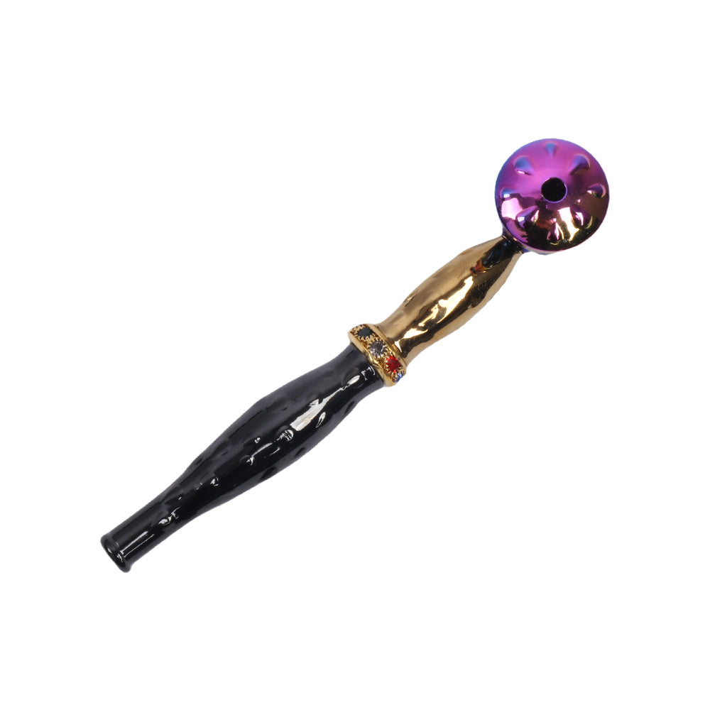 Multi Colors Metal Hand Pipe with Diamond Ring-10pcs/Gift Box