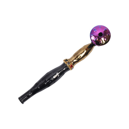 Multi Colors Metal Hand Pipe with Diamond Ring-10pcs/Gift Box