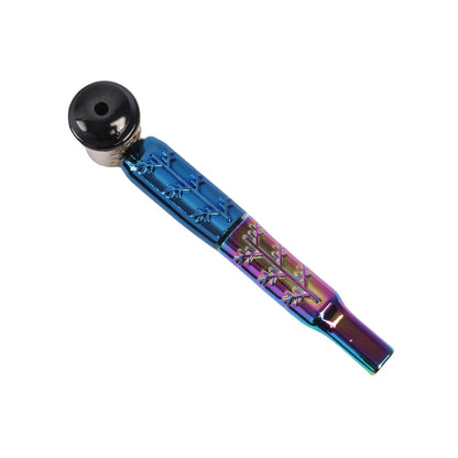 Multi Colors Metal Hand Pipes with Curved Bamboo Leaves-10pcs/Box