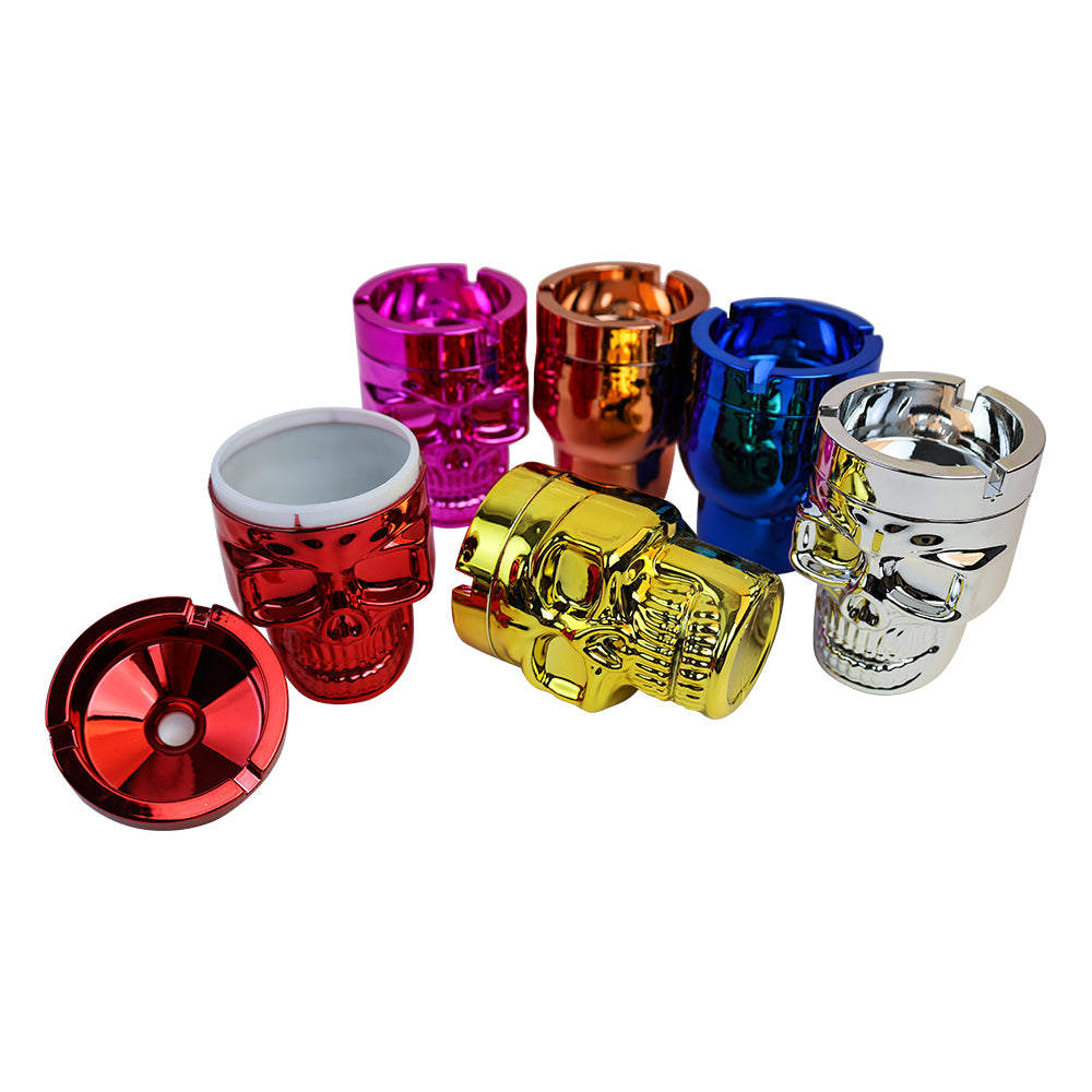 Electroplated Plastic Skull Ashtray-12PCS/Display Box