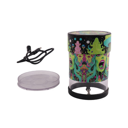High Power Press Electric Bead Chain Herb Grinder With Luminous Light
