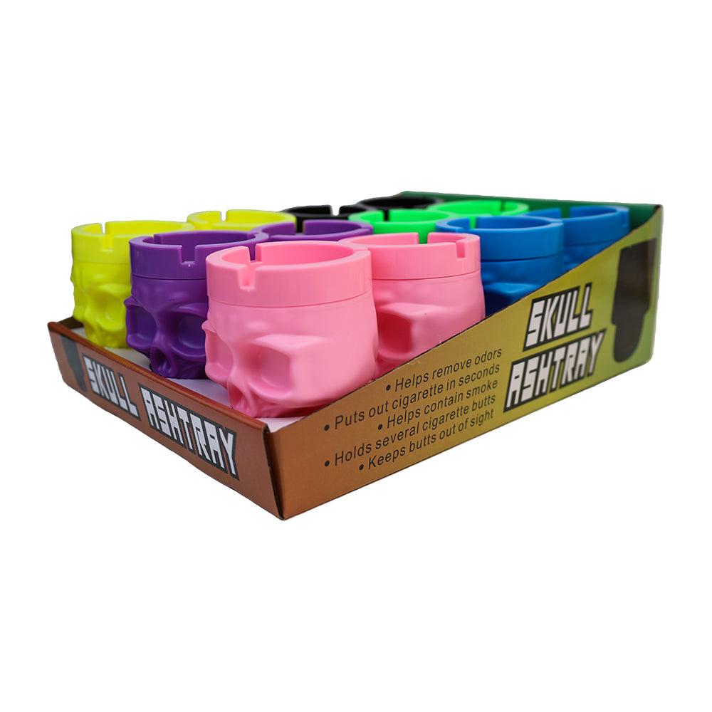 Plastic Skull Ash Tray-12 pcs in Display Box