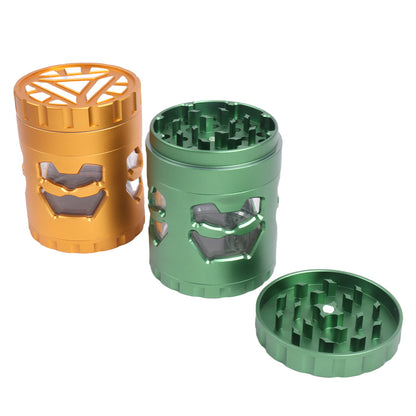 Aluminum Alloy Metal Herb Grinder with Window and Curved Lid