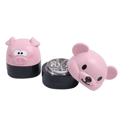 Adorable Animal Head Herb Grinder 3 Layers