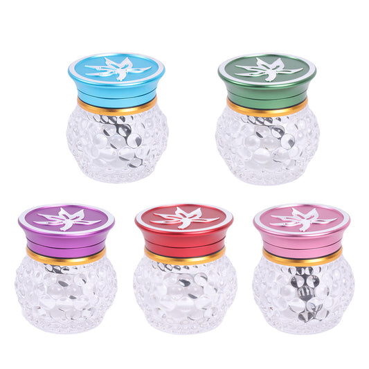 Tobacco Herb Grinder Cured Maple Leaf Lid and Glass Storage Jar