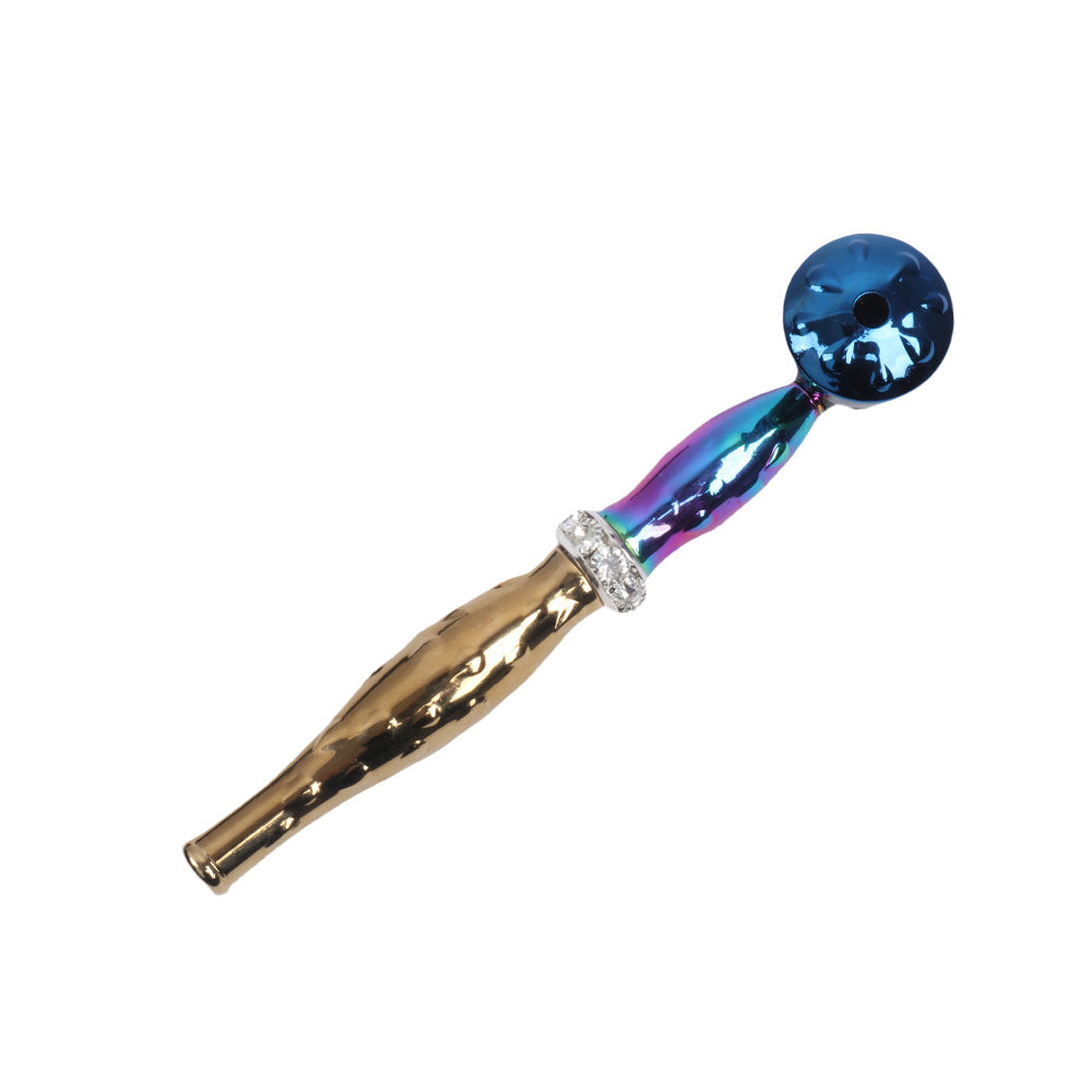 Multi Colors Metal Hand Pipe with Diamond Ring-10pcs/Gift Box