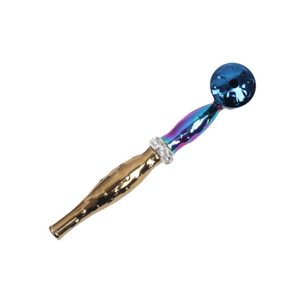 Multi Colors Metal Hand Pipe with Diamond Ring-10pcs/Gift Box