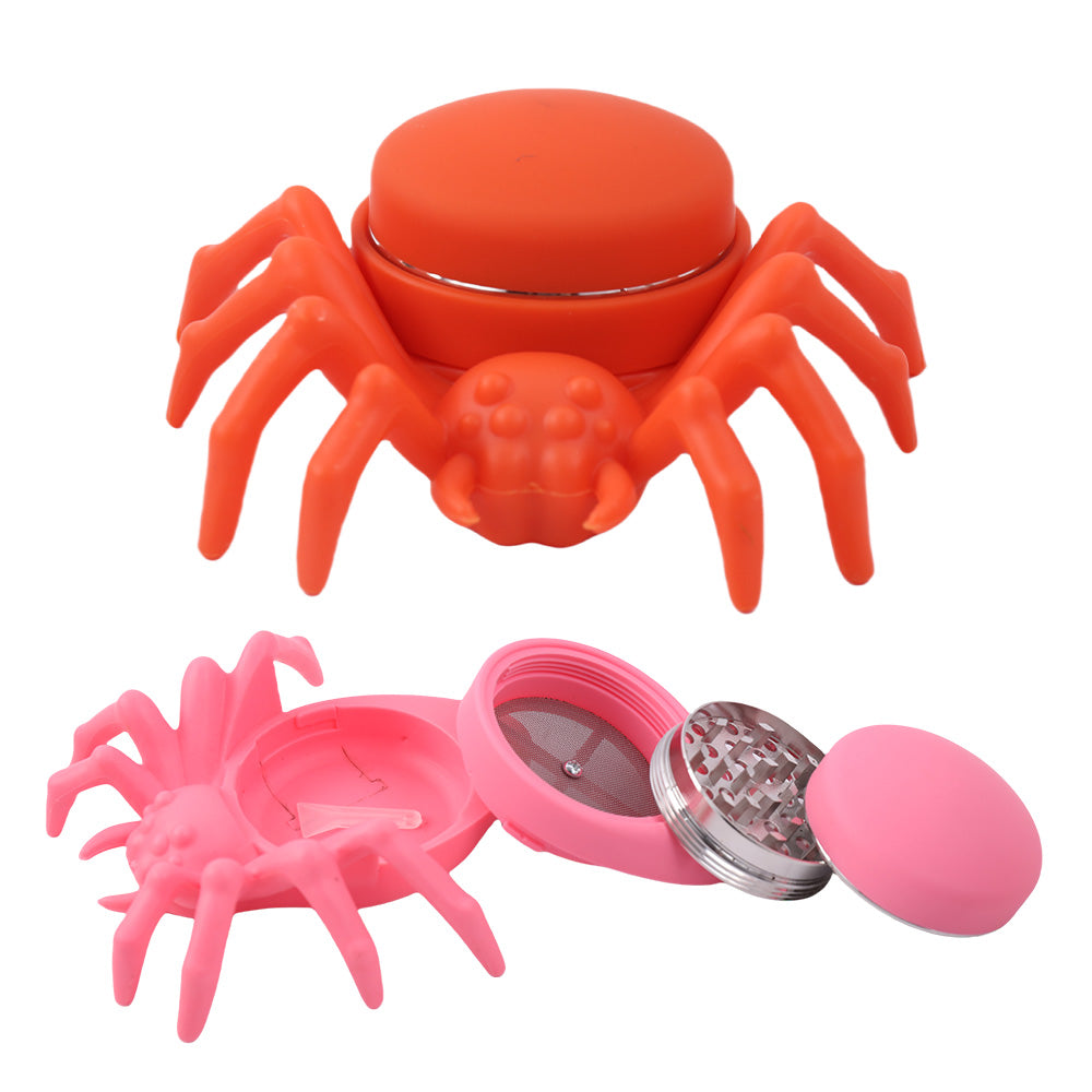 Spider Shape Herb Grinder 4 Layers Multi Colors in Display Box