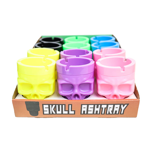 Plastic Skull Ash Tray-12 pcs in Display Box
