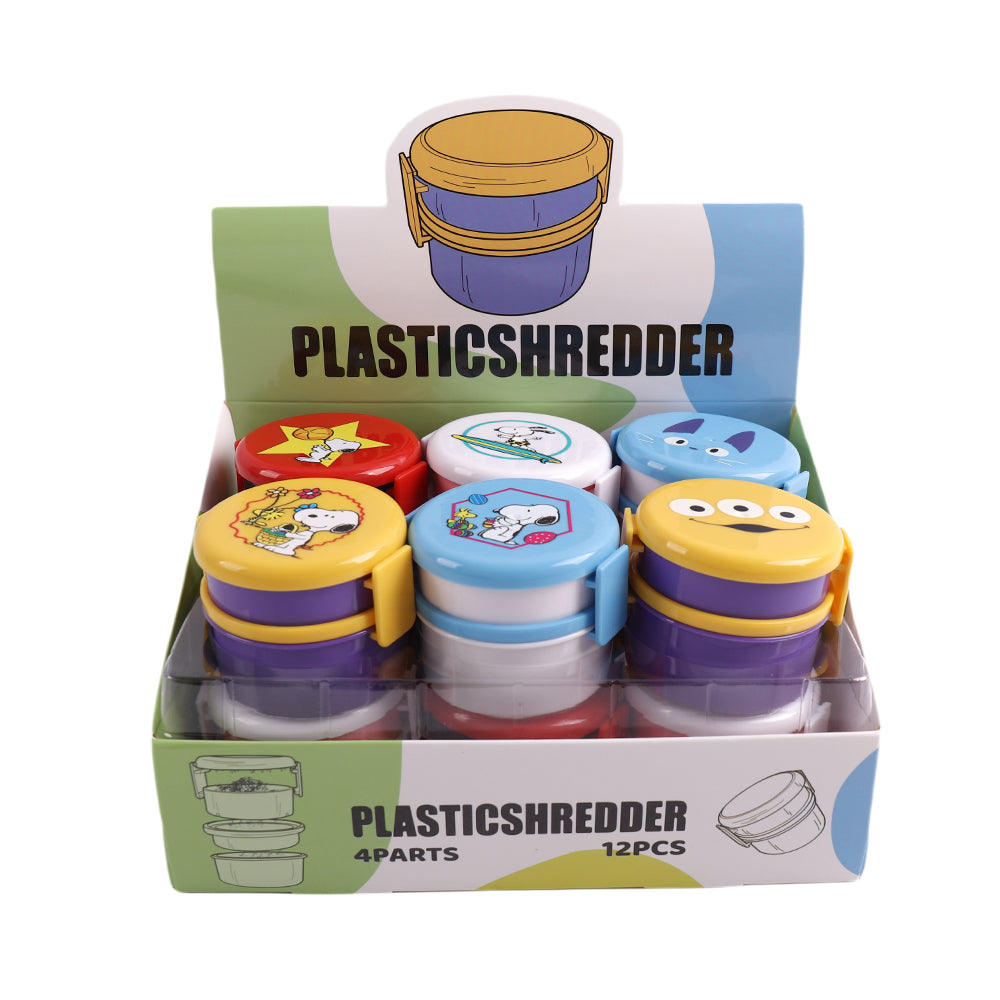 Rice Cooker Plastic Herb Grinder with Adorable Patterns on Lid-Multicolors