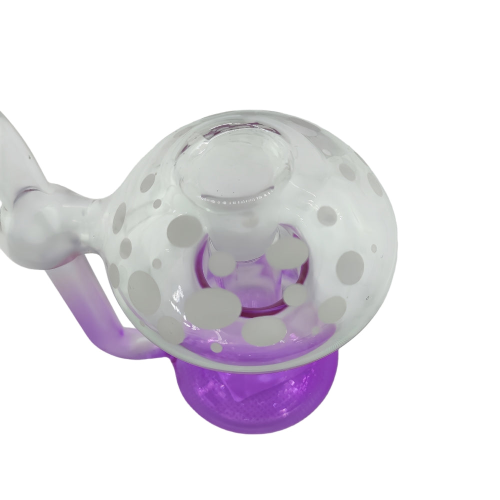 5.4 Inch Tall Colored Mushroom Small Bong with White Dots on Top 14mm Female Joint