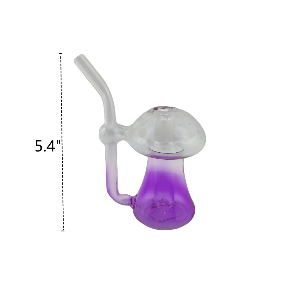5.4 Inch Tall Colored Mushroom Small Bong with White Dots on Top 14mm Female Joint