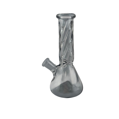 8 Inch Twisted Glass Beaker Water Pipe Iridescent Colors