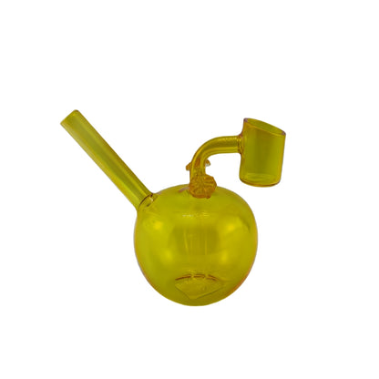 4.75 Inch Tall Apple Design Mini Glass Dab Rig with Fixed Banger