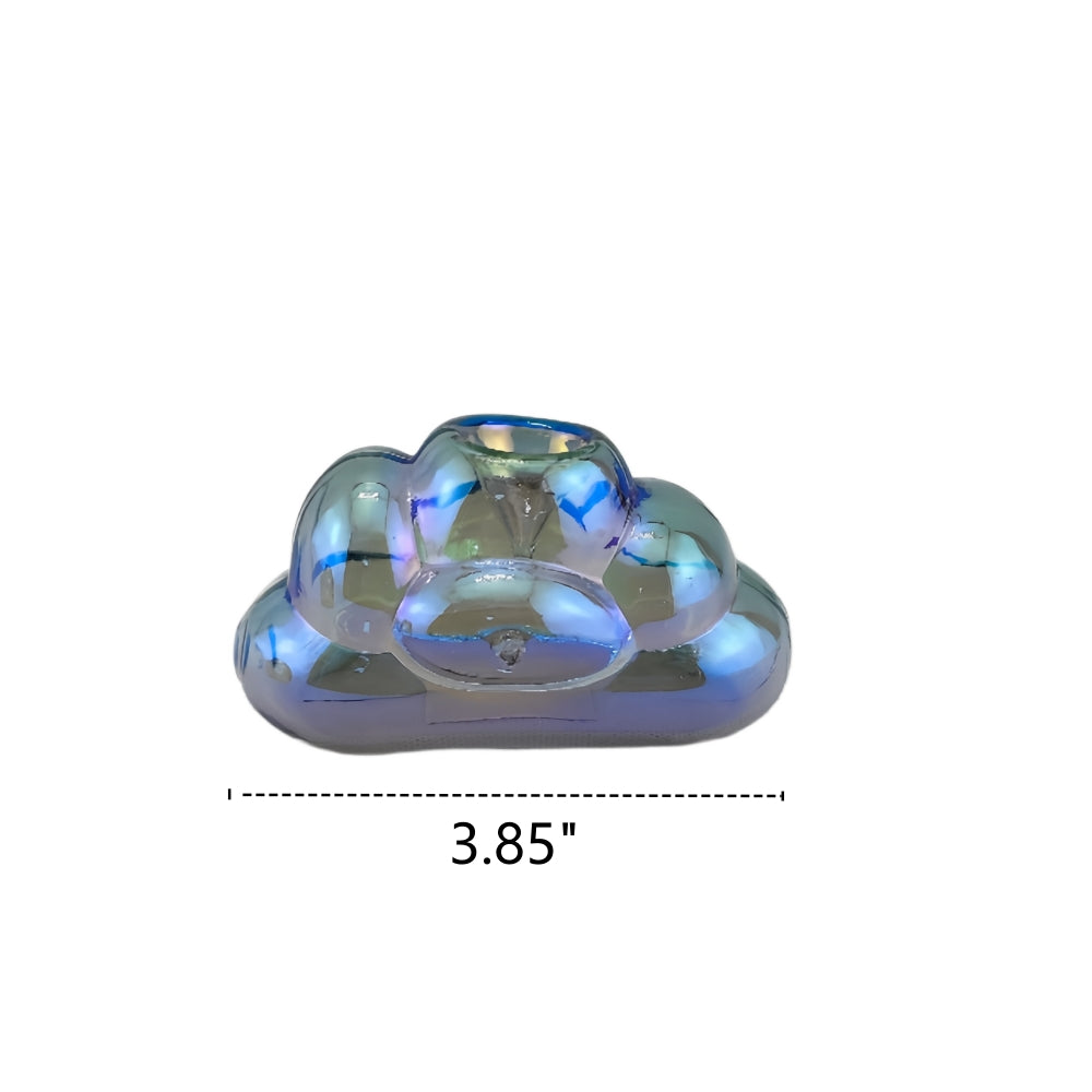 3.85 Inch Length Electroplated Cloud Design Glass Hand Pipes-Random Color Comes
