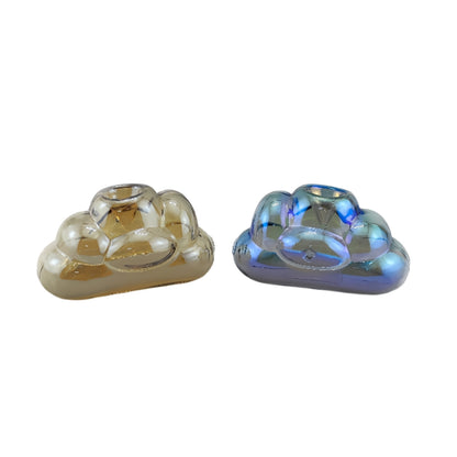 3.85 Inch Length Electroplated Cloud Design Glass Hand Pipes-Random Color Comes