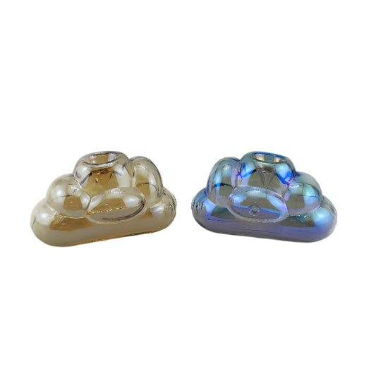 3.85 Inch Length Electroplated Cloud Design Glass Hand Pipes-Random Color Comes