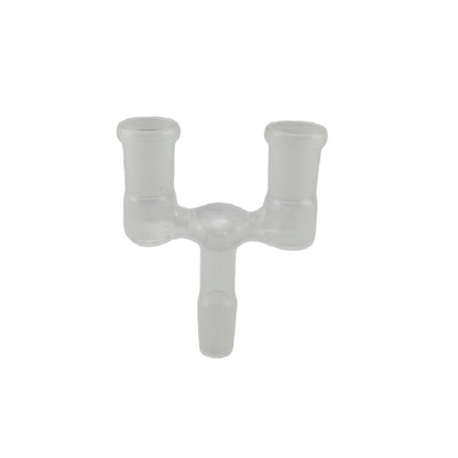 Single 14mm Male Joint to Double 14mm Female Joint Adapter for Glass Water Pipes-Pack of 5