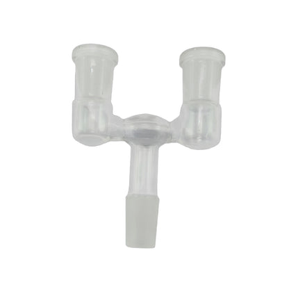 Single 14mm Male Joint to Double 14mm Female Joint Adapter for Glass Water Pipes-Pack of 5