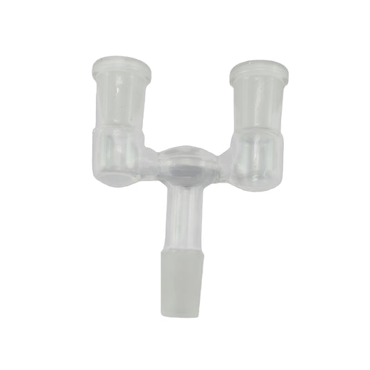 Single 14mm Male Joint to Double 14mm Female Joint Adapter for Glass Water Pipes-Pack of 5