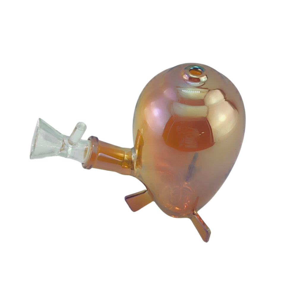 4.75 Inch Electroplated Rocket Design Small Glass Water Pipe 14mm Female Joint-Random Color Comes
