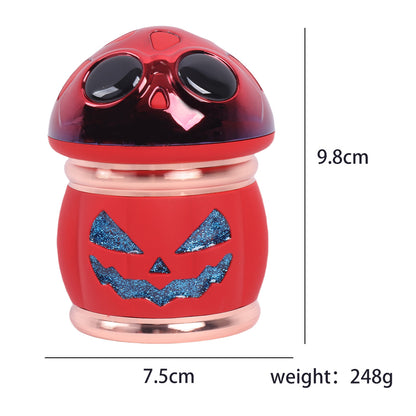 Evil Pumpkin Face Metal Herb Grinder Mushroom Shape 4 Layers