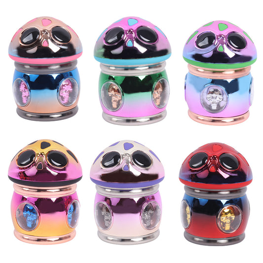 Skull Head Alien Mushroom Shape Metal Herb Grinder