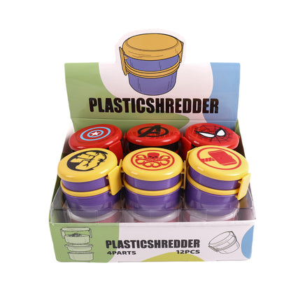 Rice Cooker Plastic Herb Grinder with Adorable Patterns on Lid-Multicolors