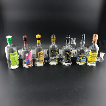 6 Inch Tall Liquor Bottle Glass Dab Rig