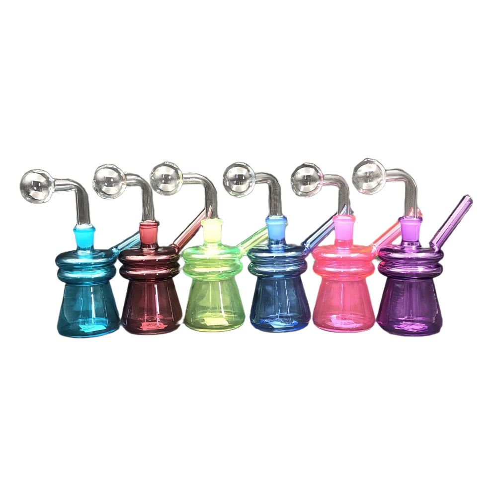 4.13 Inch Tall Small Beaker Base Glass Bubblers with Detachable 14mm Male Joint Oil Burner Pipes