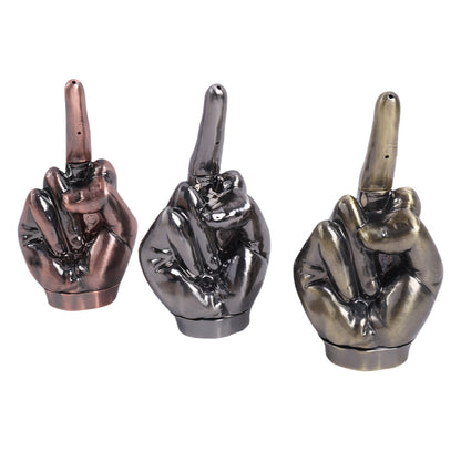 Zinc Alloy Middle  Finger Smoke Dry Herb Grinder-1PC Color Randomly