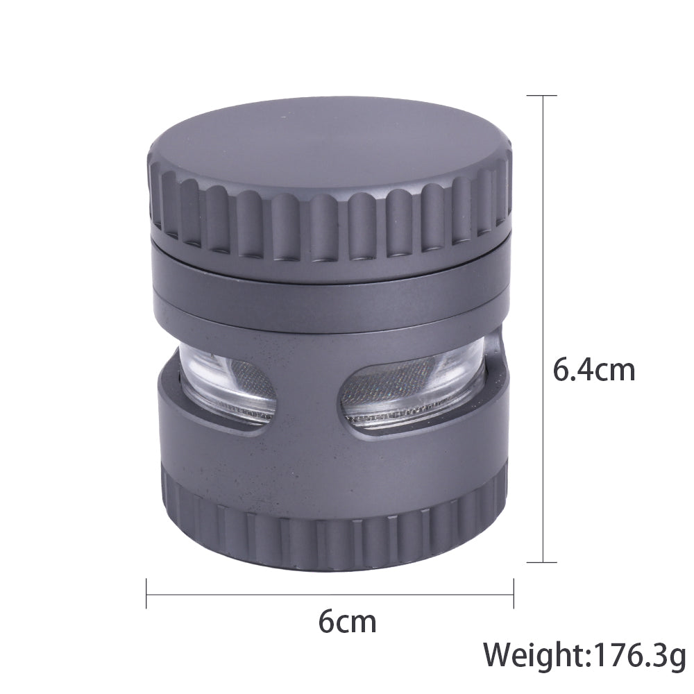 Jagged Cover Aluminum Alloy Herb Grinder with Window