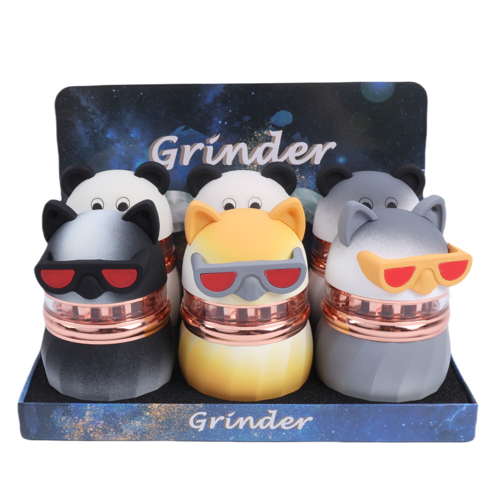 Zinc Alloy Herb Grinder Red Eye Dog Cute Bear Design