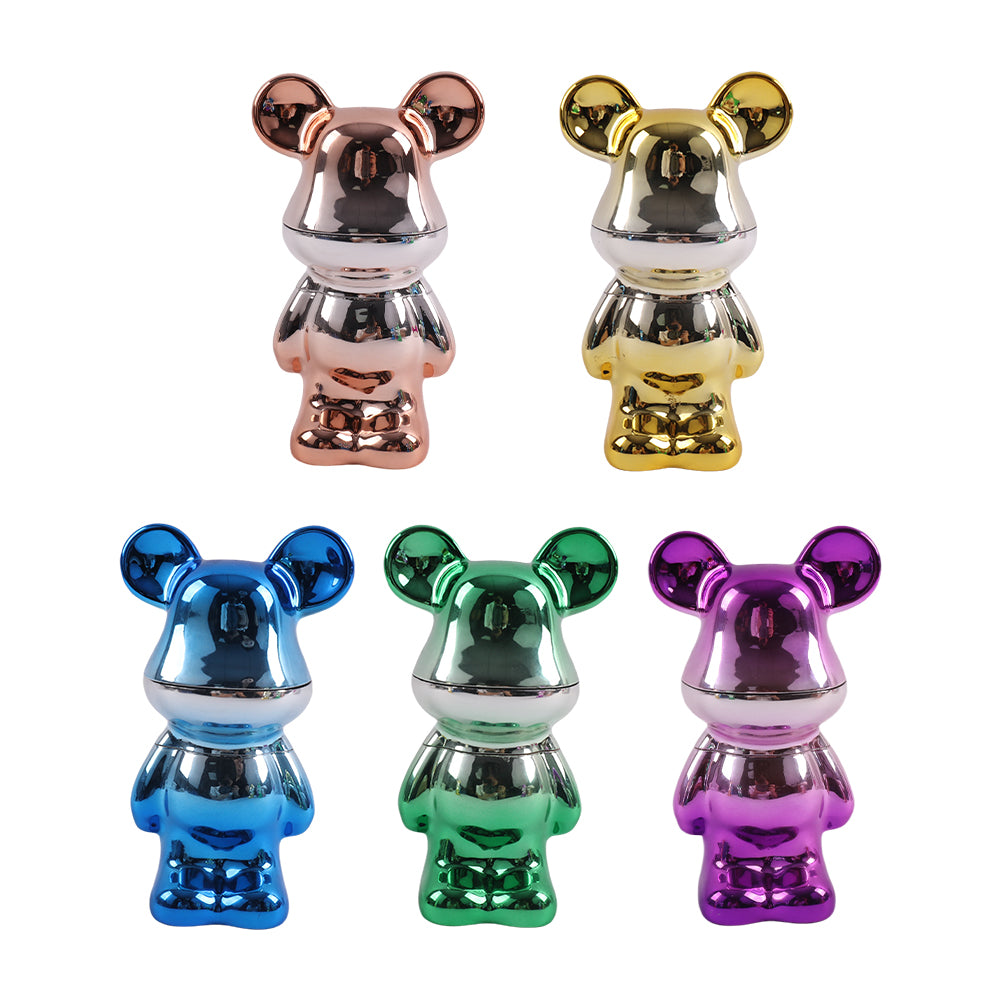 Double Color Electroplated Bear Grinder-6pcs/Display Box