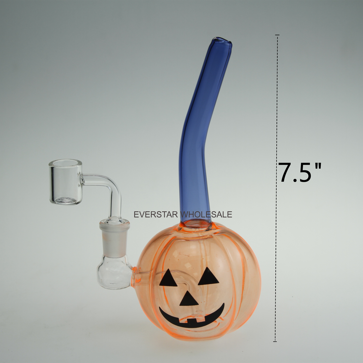 7.5“  Halloween Pumpkin Face Glass Dab Rig