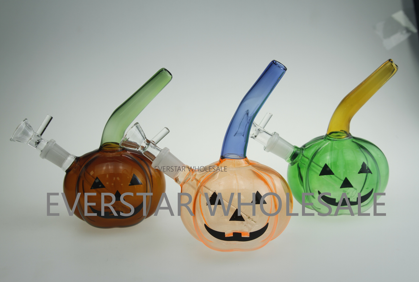 5.5" Pumpkin Ghost Face Glass Dab Rig